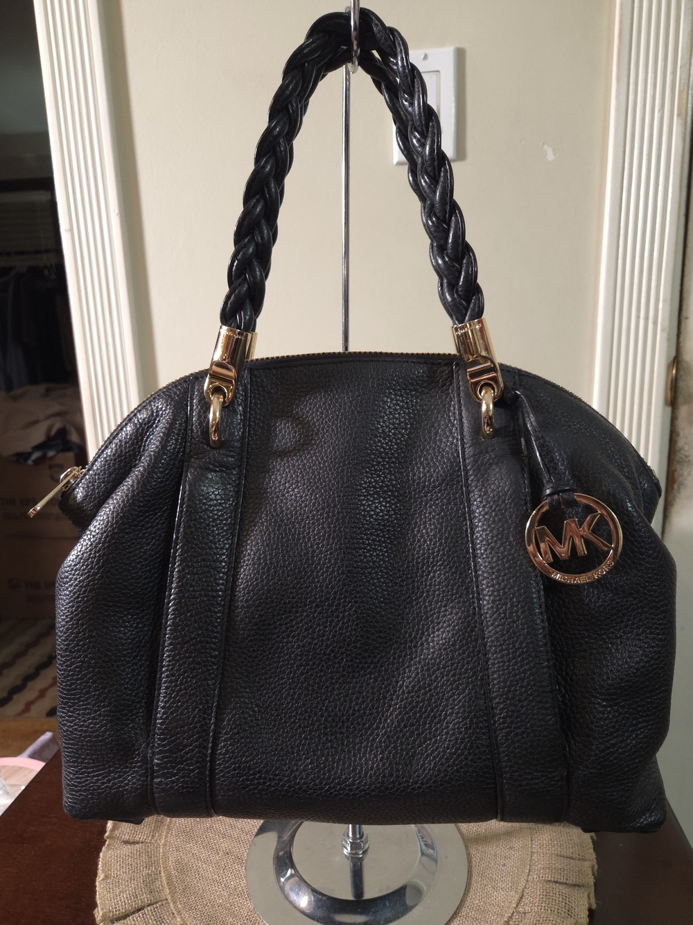 EUC Michael Kors Black Shoulder Bag with Gold Hardware